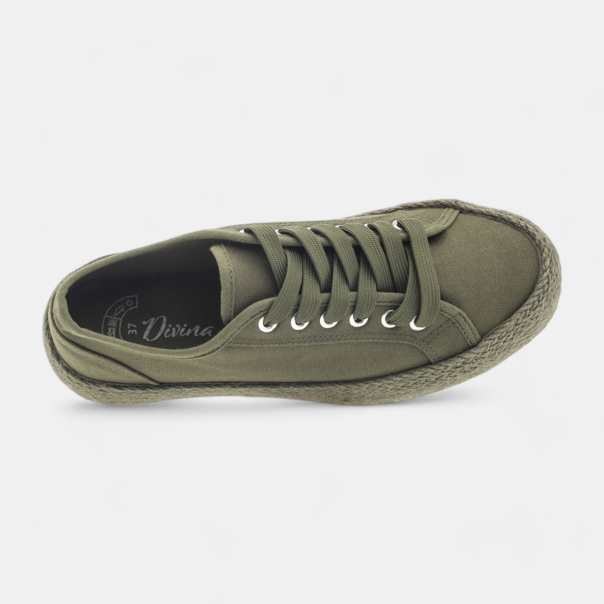 Baskets en toile Femme kaki