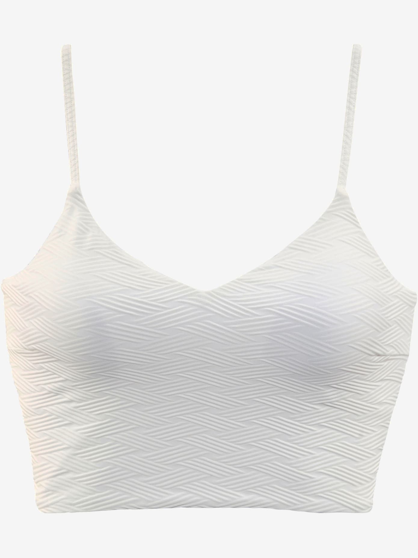 Haut de maillot de bain court matière structurée aux couleurs tendances