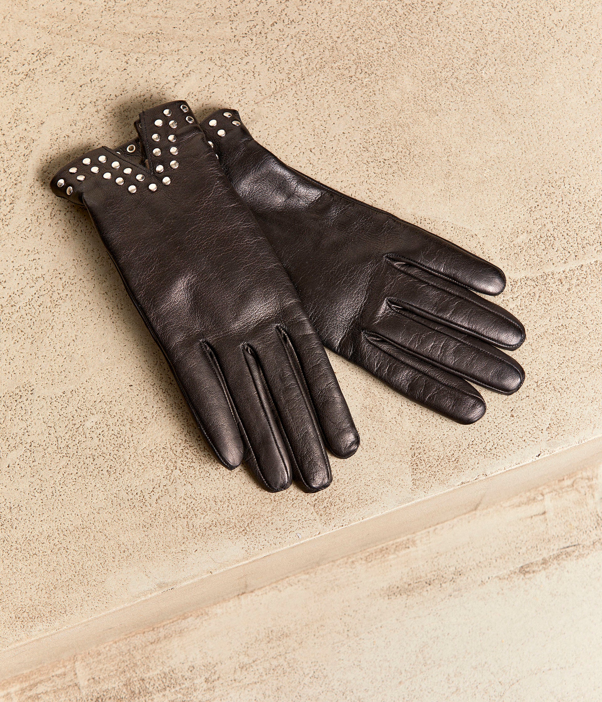 Gants cuir noir Corry
