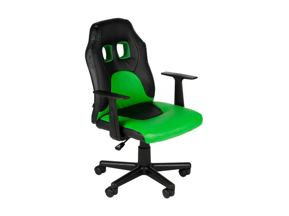 Fauteuil de bureau - Similicuir & Plastique - Noir / Vert - Fun