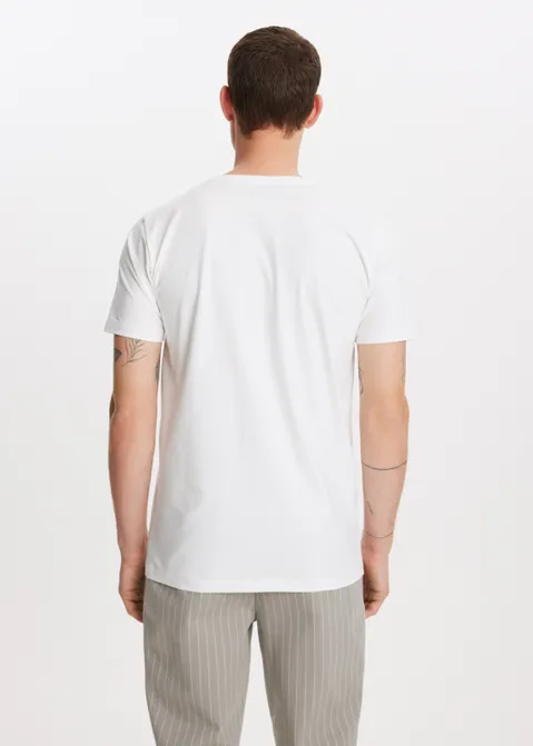 Basic t-shirt met v-hals wit (WIT)