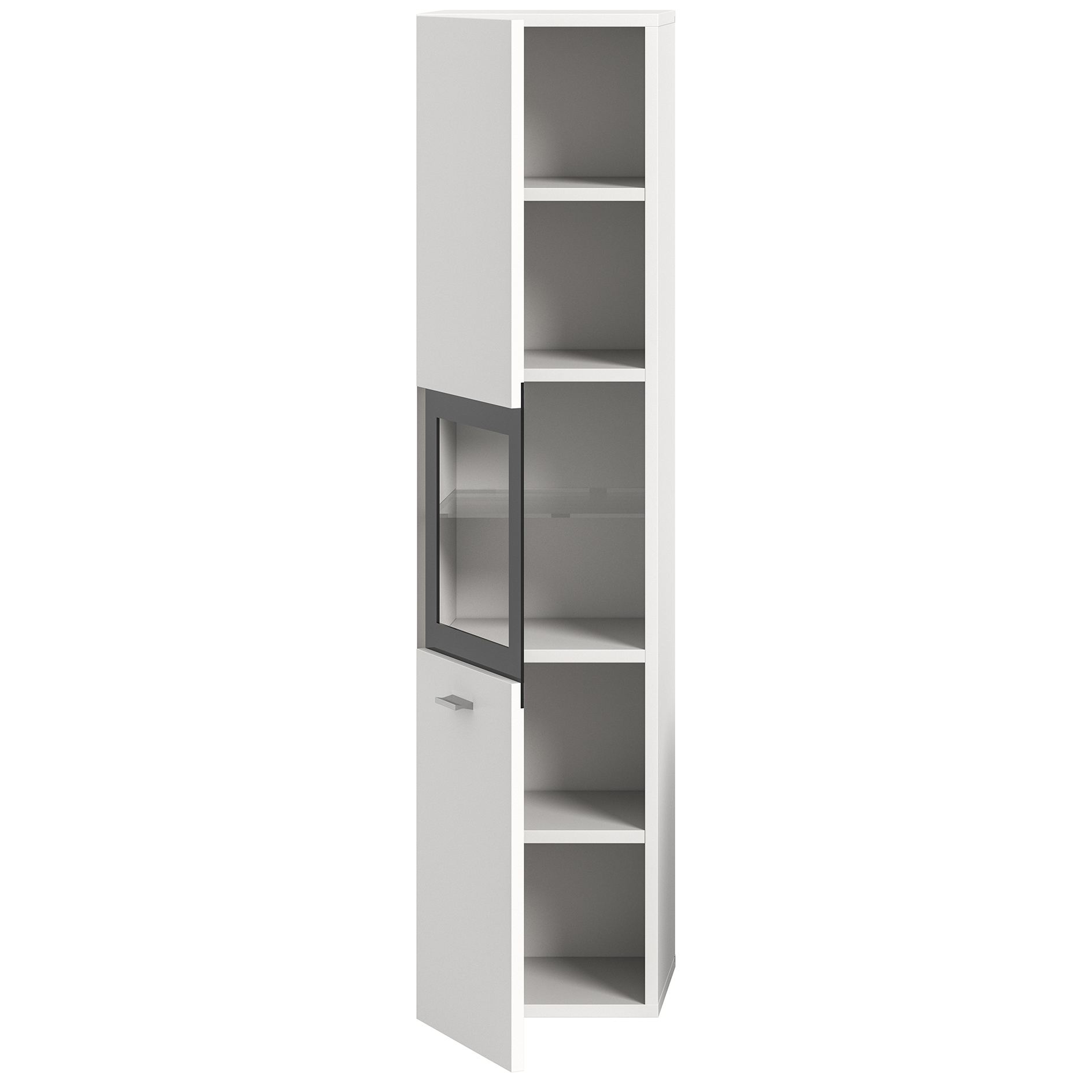 Badschrank BOSTON - weiß-schwarz - 30 cm