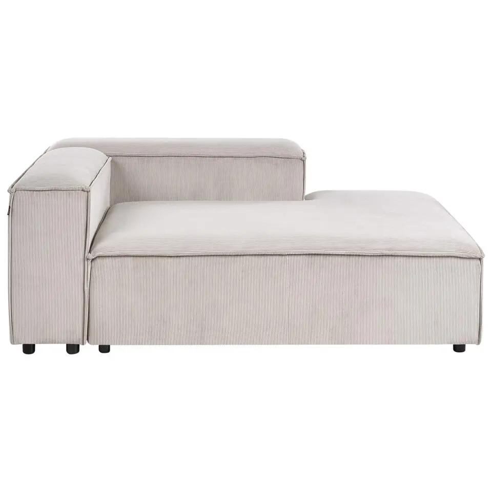 ARDAL - Chaise longue - Taupe - Linkszijdig - Corduroy