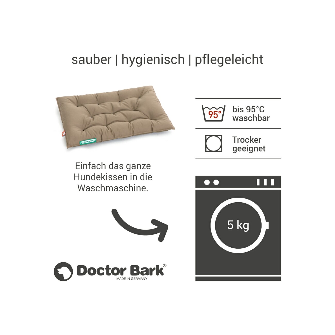 Doctor Bark Liegekissen Urban sandbraun S
