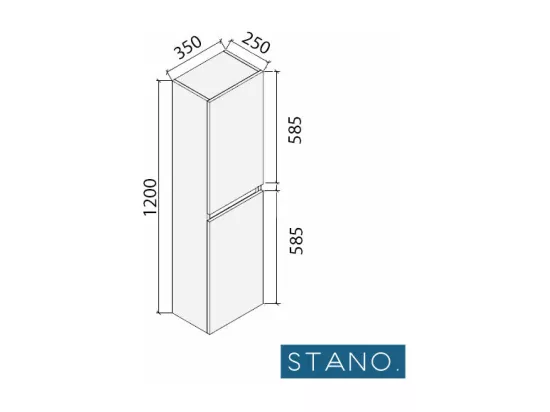 Grande armoire de rangement LINEA hauteur 120 cm mélaminé blanc
