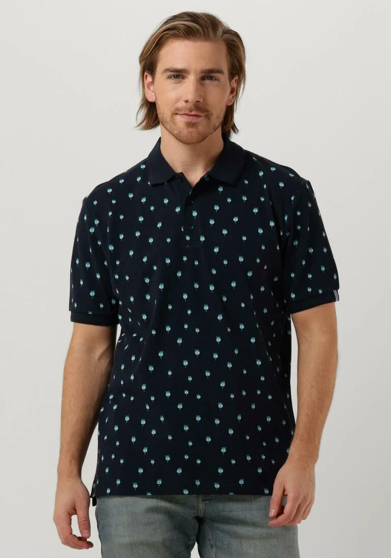 SCOTCH & SODA donkerblauwe scotch & soda polo mini palm print polo