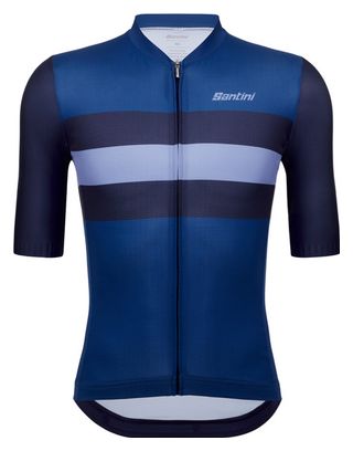 Maillot Manches Courtes Santini Eco Sleek Bengal Bleu