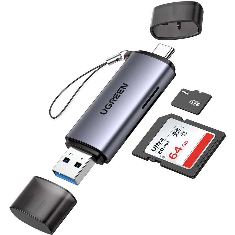 UGREEN USB Kartenleser, 2-in-1