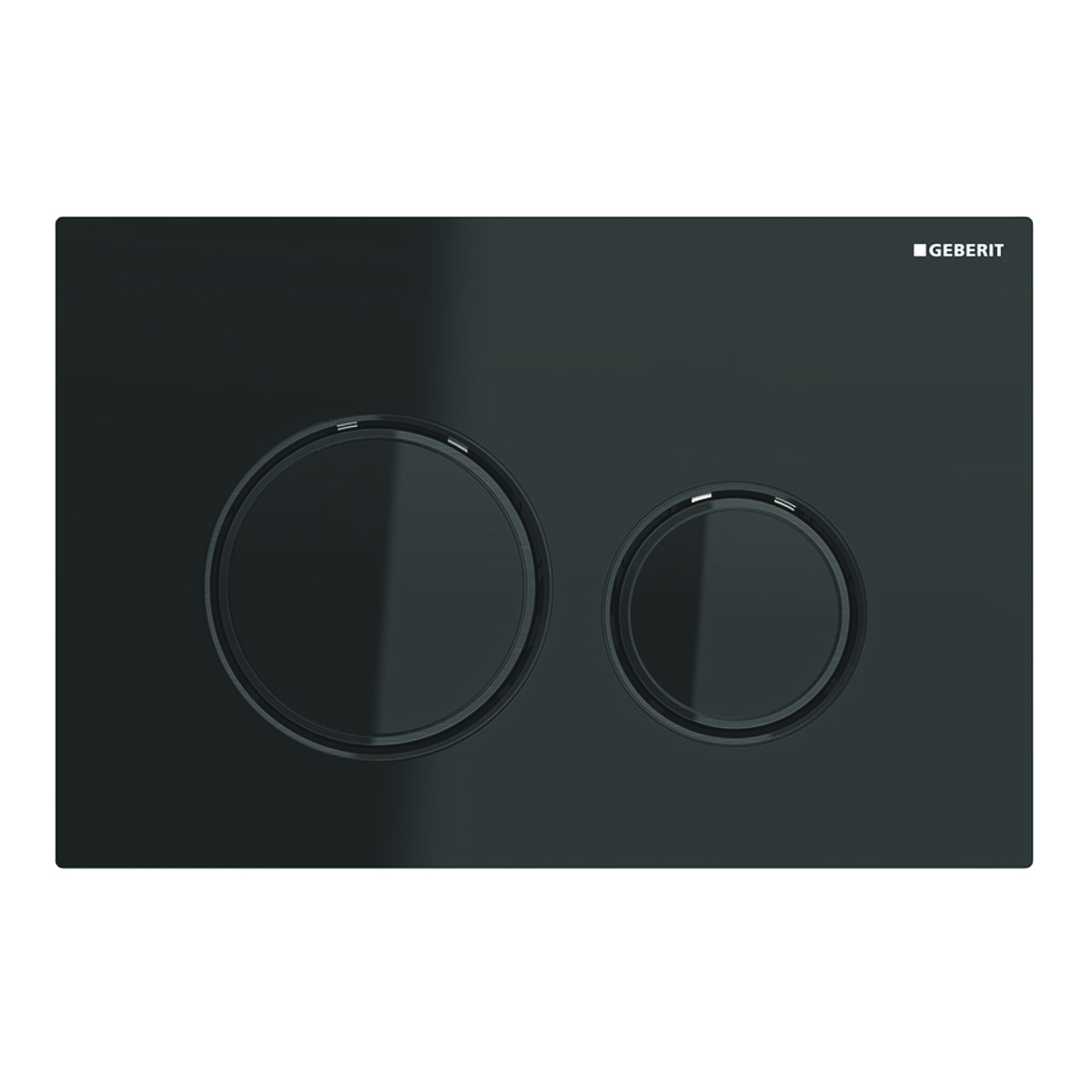 Geberit Sigma 50 drukplaat glans zwart met zwarte knoprand