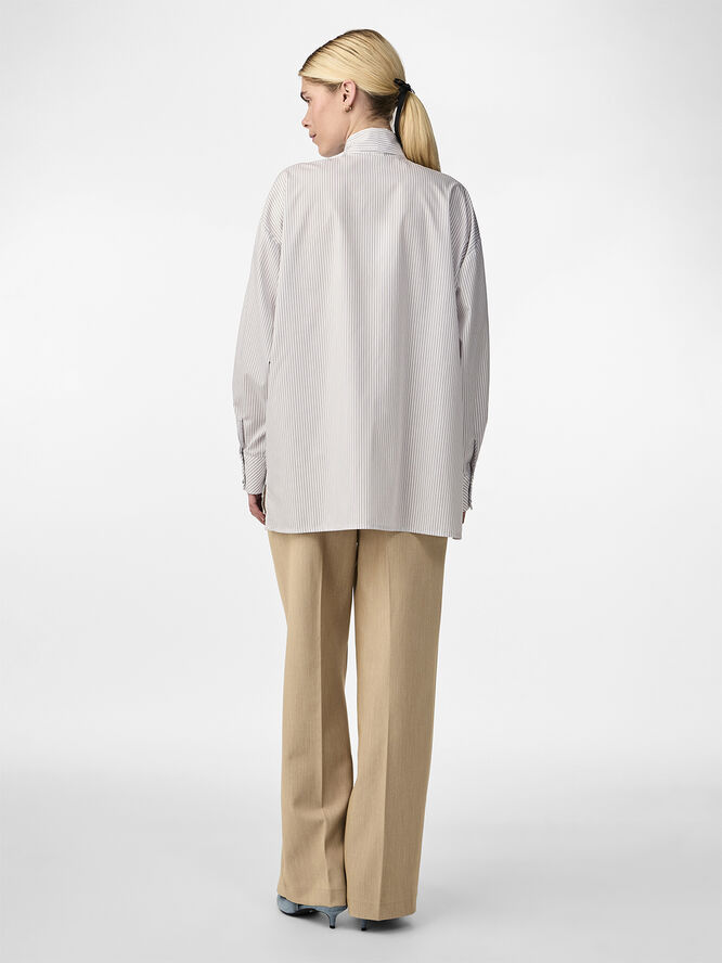 YAS YASLOMA LS STRIPE SHIRT S. Hvid