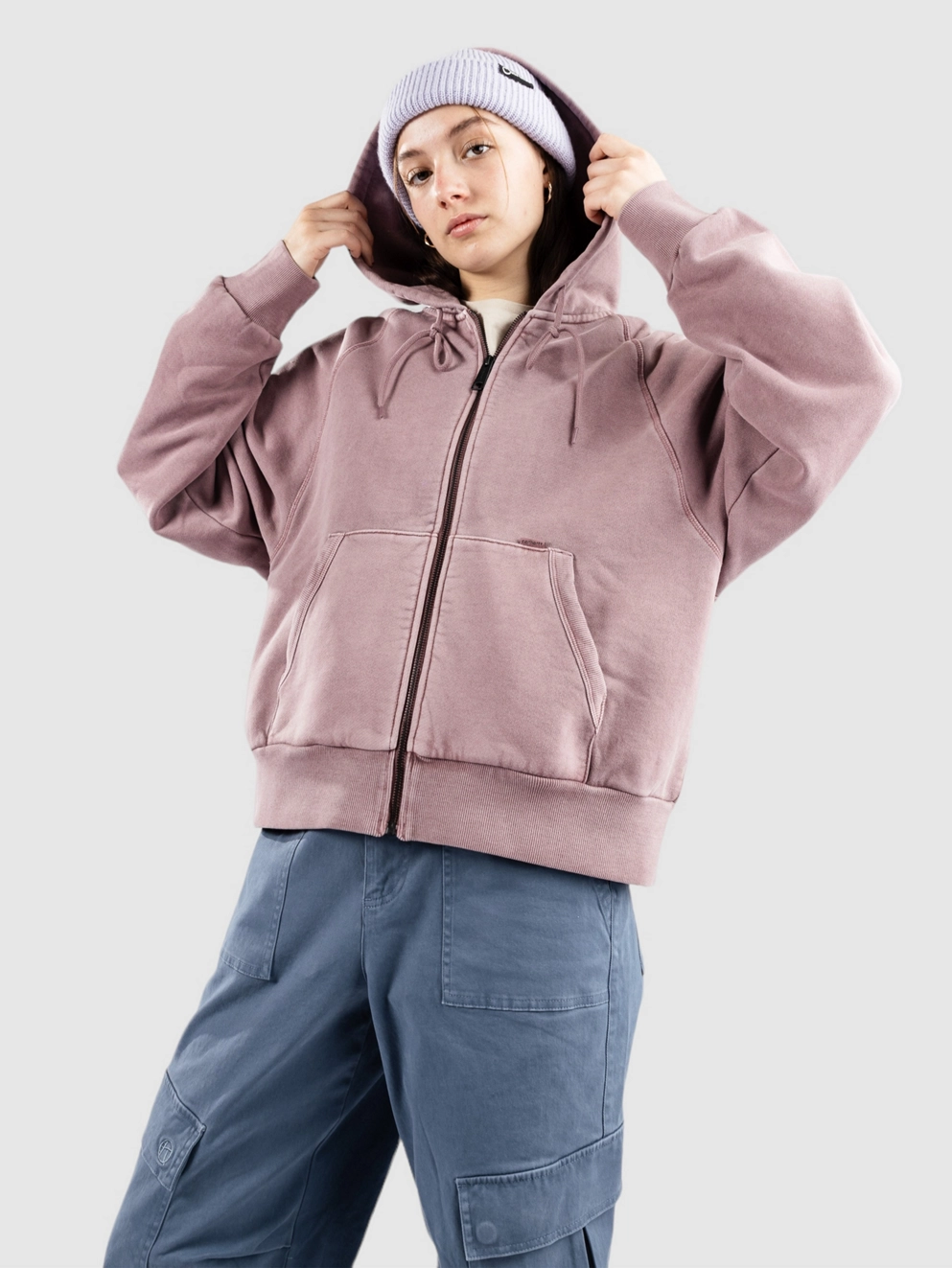 Carhartt WIP Taos Zip Hoodie daphne garment dyed