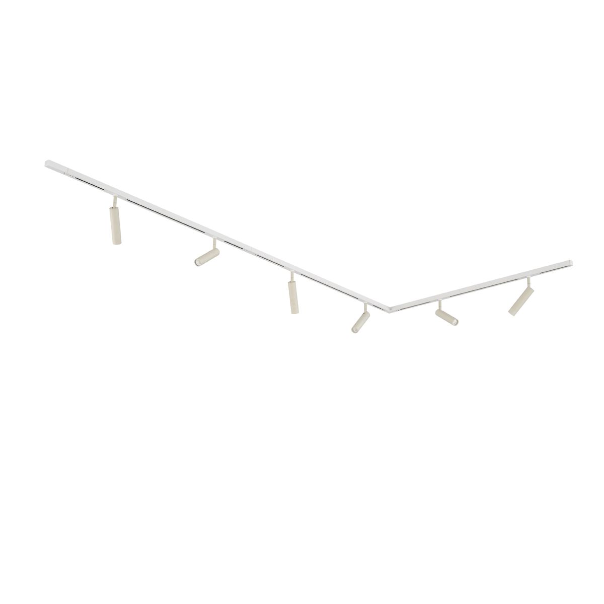 Modern railsysteem met 6 spots beige met wit 1-fase - Slimline Uzzy