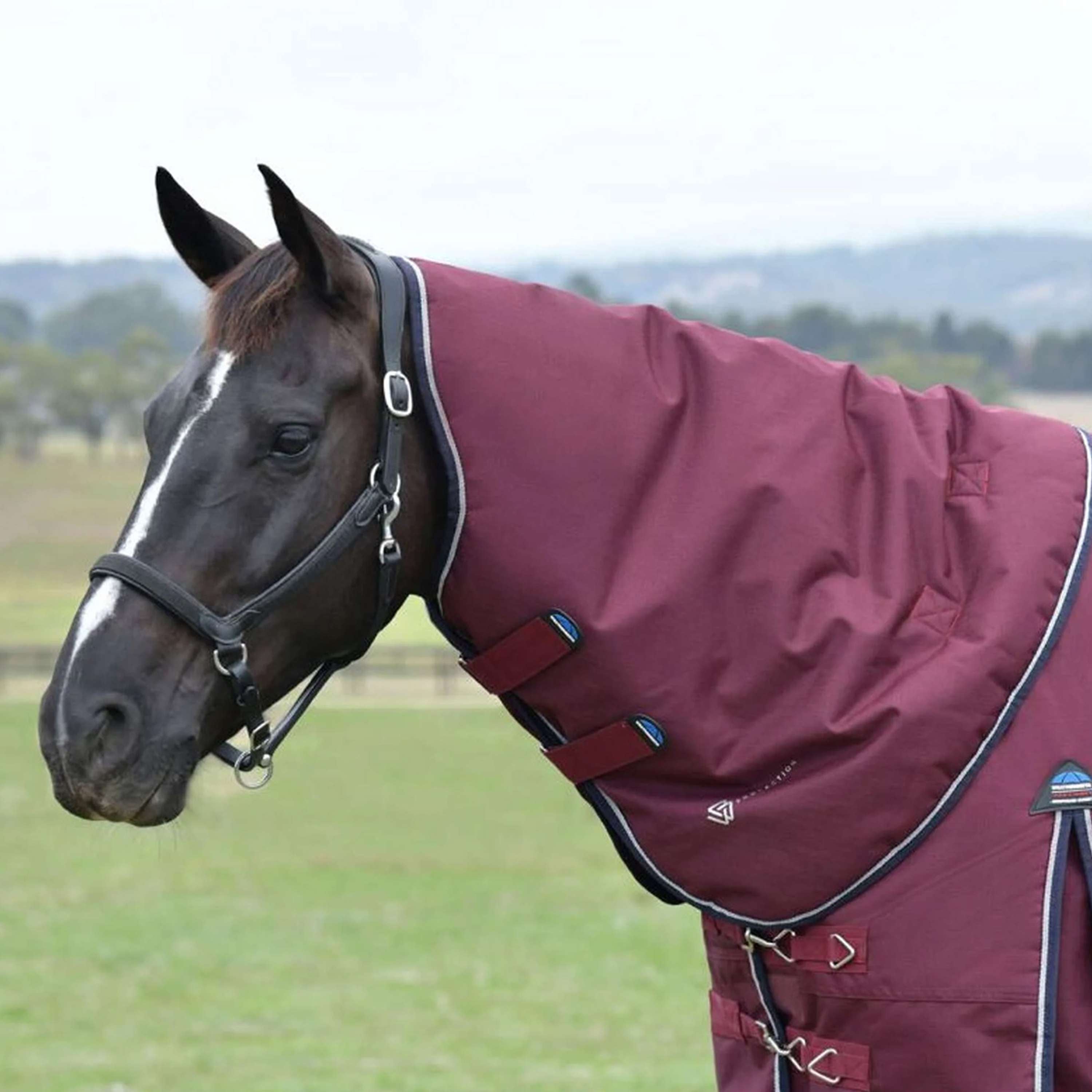 WeatherBeeta ComFiTec Essential Turnout Detach-A-Neck 50g Burgundy/Nav