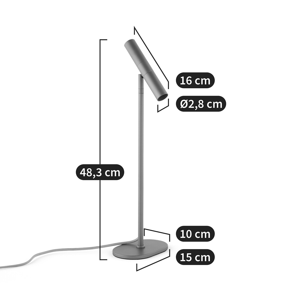 LA REDOUTE INTERIEURS<br>Candeeiro de mesa ajustável em ferro metálico, Joha
