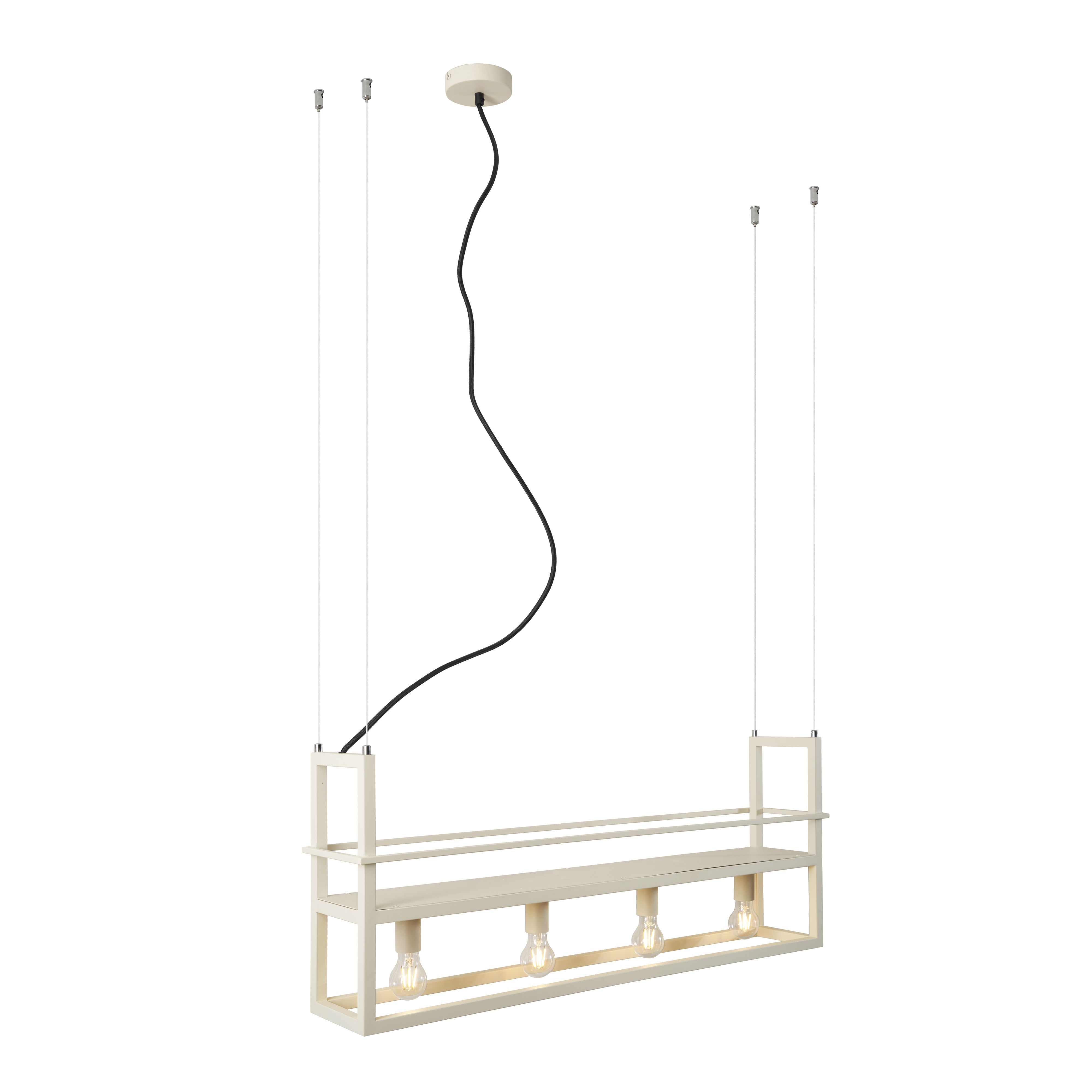 Industriële hanglamp beige 4-lichts - Cage Rack