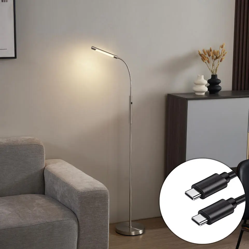 Qazqa vloerlampen statler zilverkleurig geïntegreerde led