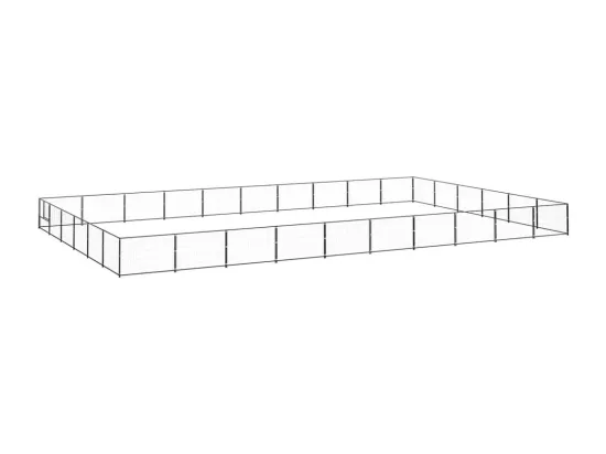 Chenil extérieur cage enclos noire 1000 x 600 x 70 cm 02_0000549