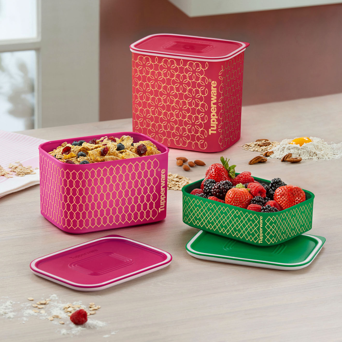 Tupperware Boite de conservation avec couvercle verts/sapin - 500 ml