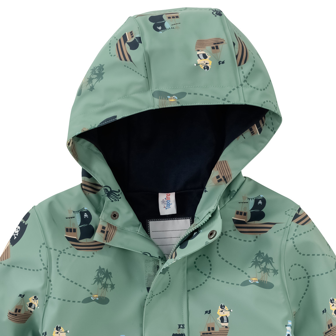 Topolino Jungen Regenjacke mit Piraten-Motiven oliv