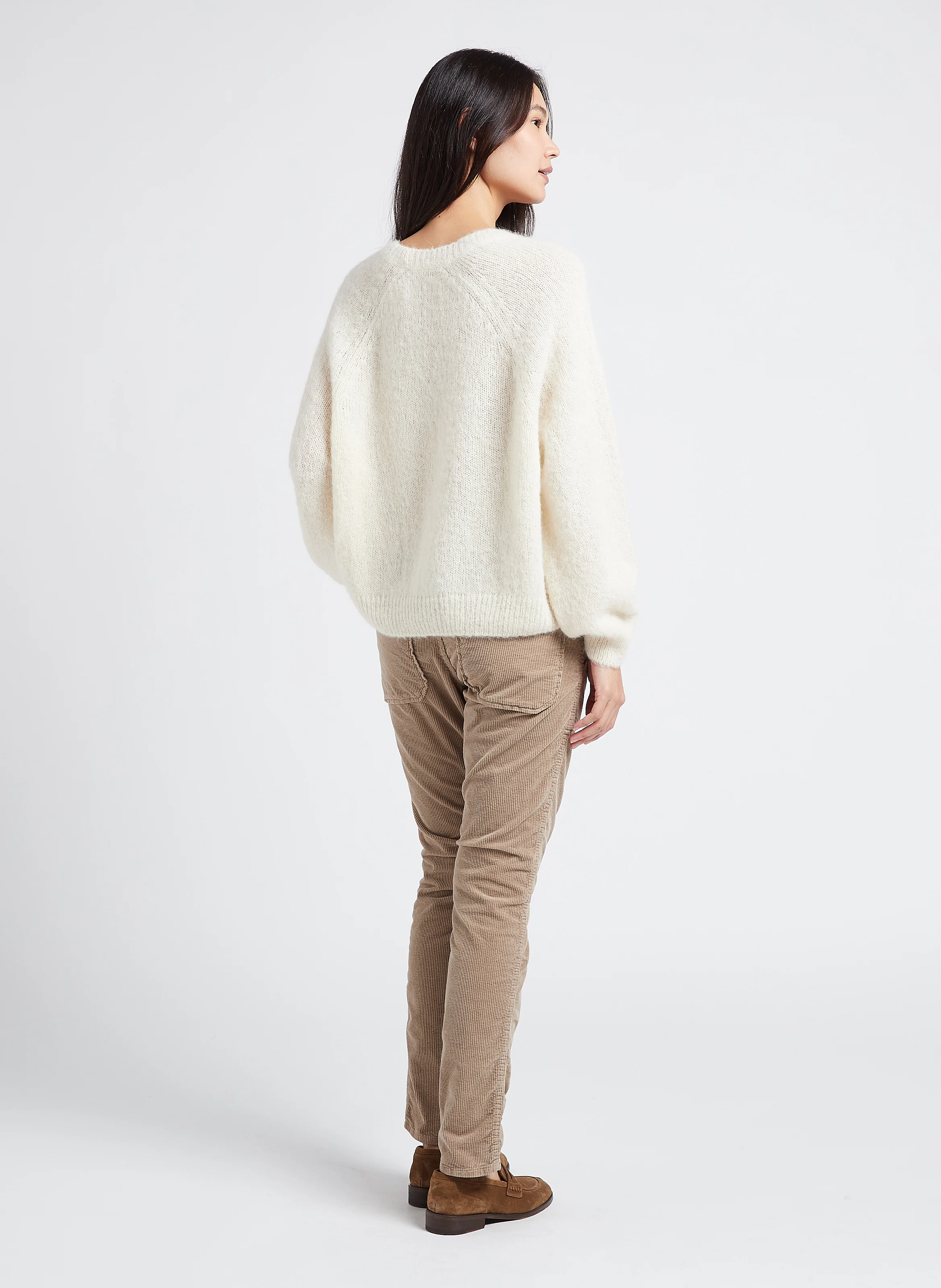 PIERCE - Pantalon slim en velours côtelé | Beige