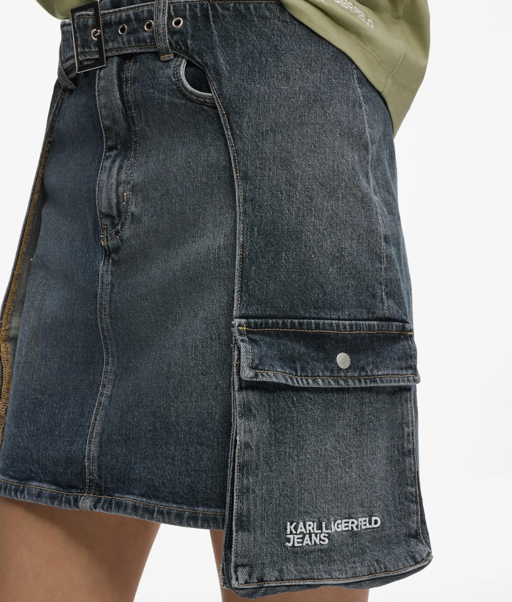 Denim minirokje met gespdetails