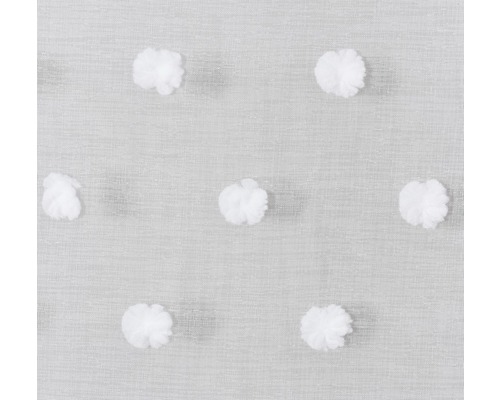 Gordijn met gordijnband Fluffy Dots wit 140x255 cm