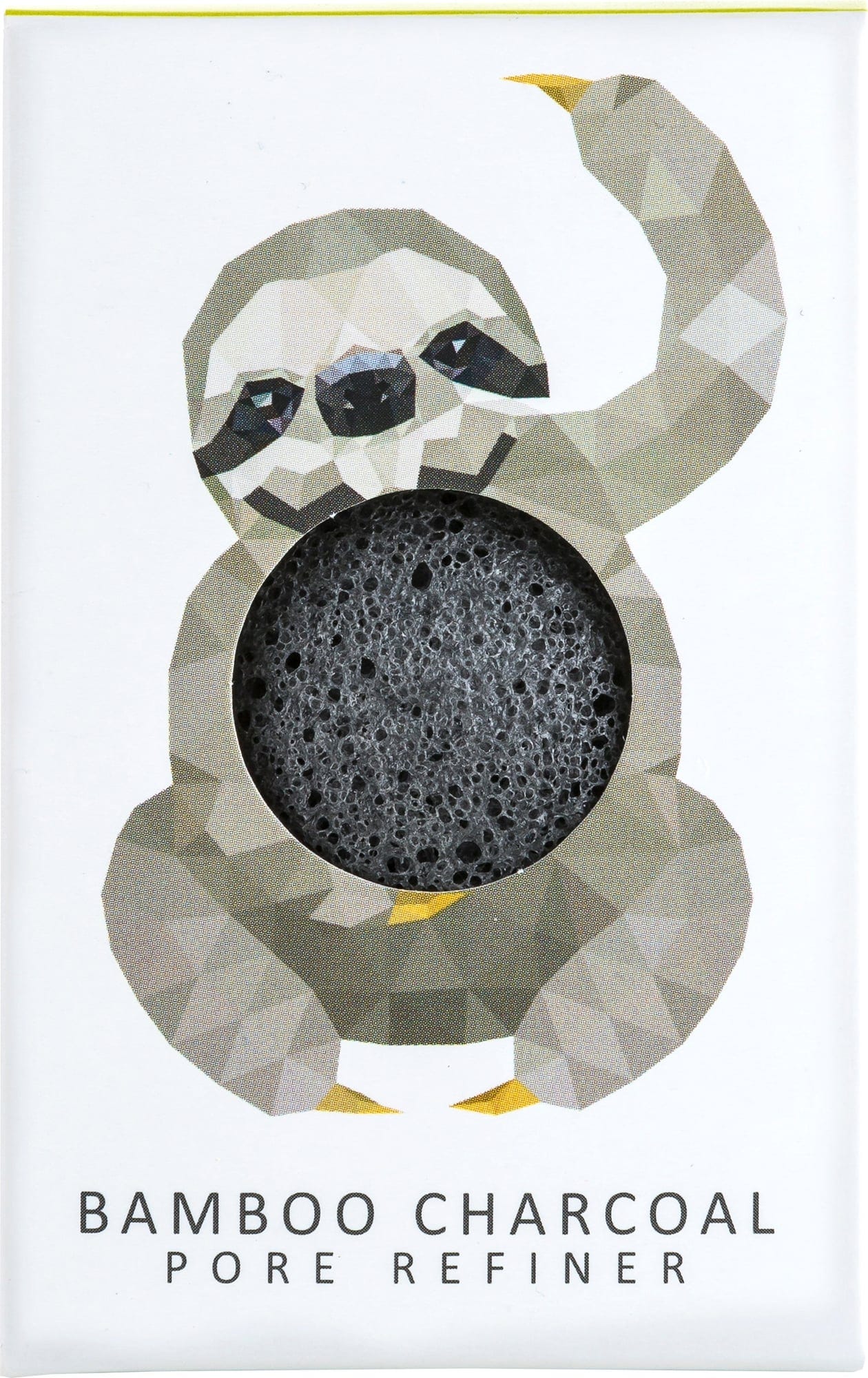 The Konjac Sponge Company  Rainforest Sloth Mini Face Puff with Bamboo Charcoal