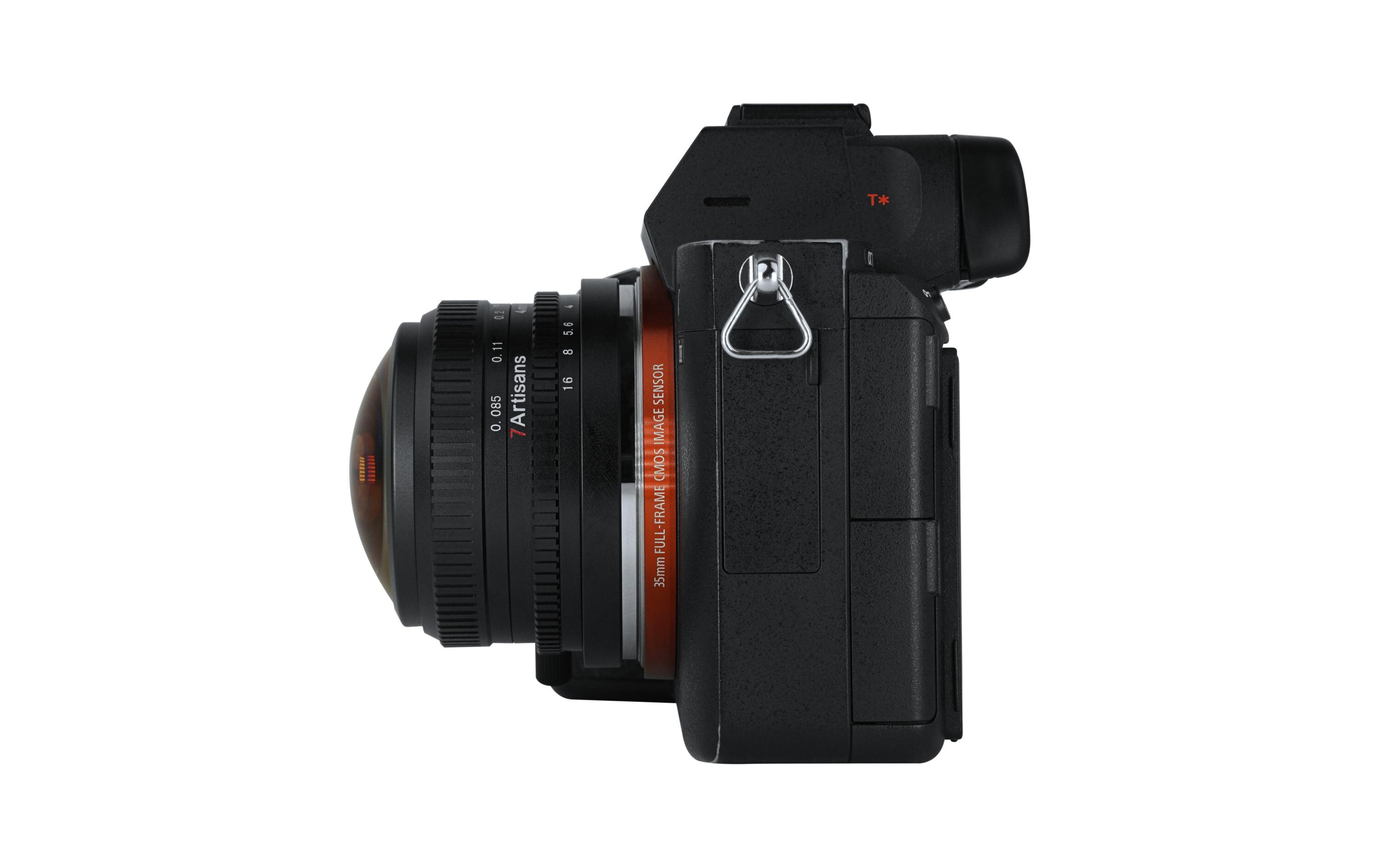 Festbrennweite 4mm F/2.8 Fisheye – Sony E-Mount<br>Zirkulares Fisheye-Objektiv mit 225° Blickwinkel
