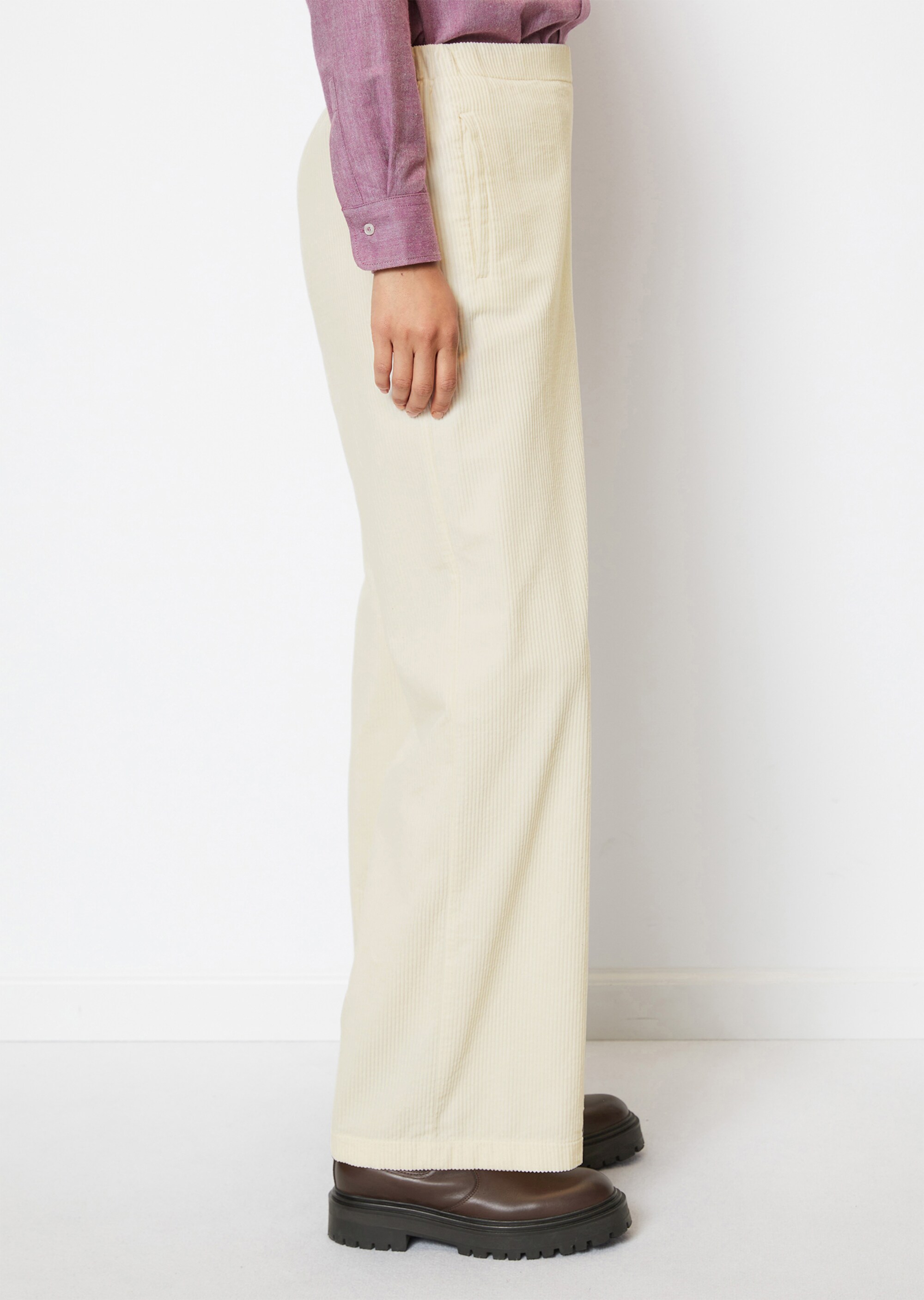 Cordhose straight mit teil-elastischem Bund