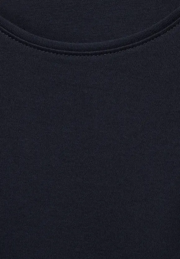 Basic T-Shirt in Unifarbe - deep blue