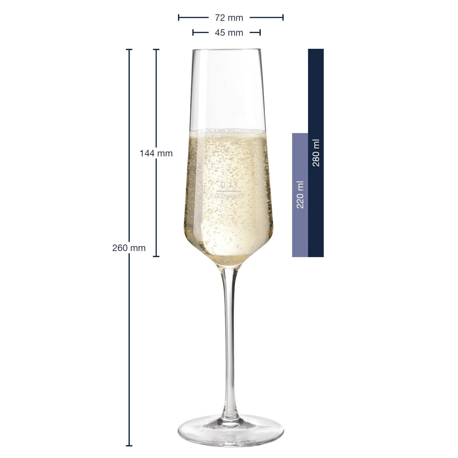 Leonardo Sektgläser geeicht Puccini Gastro-Edition 0,1 l 6er Set