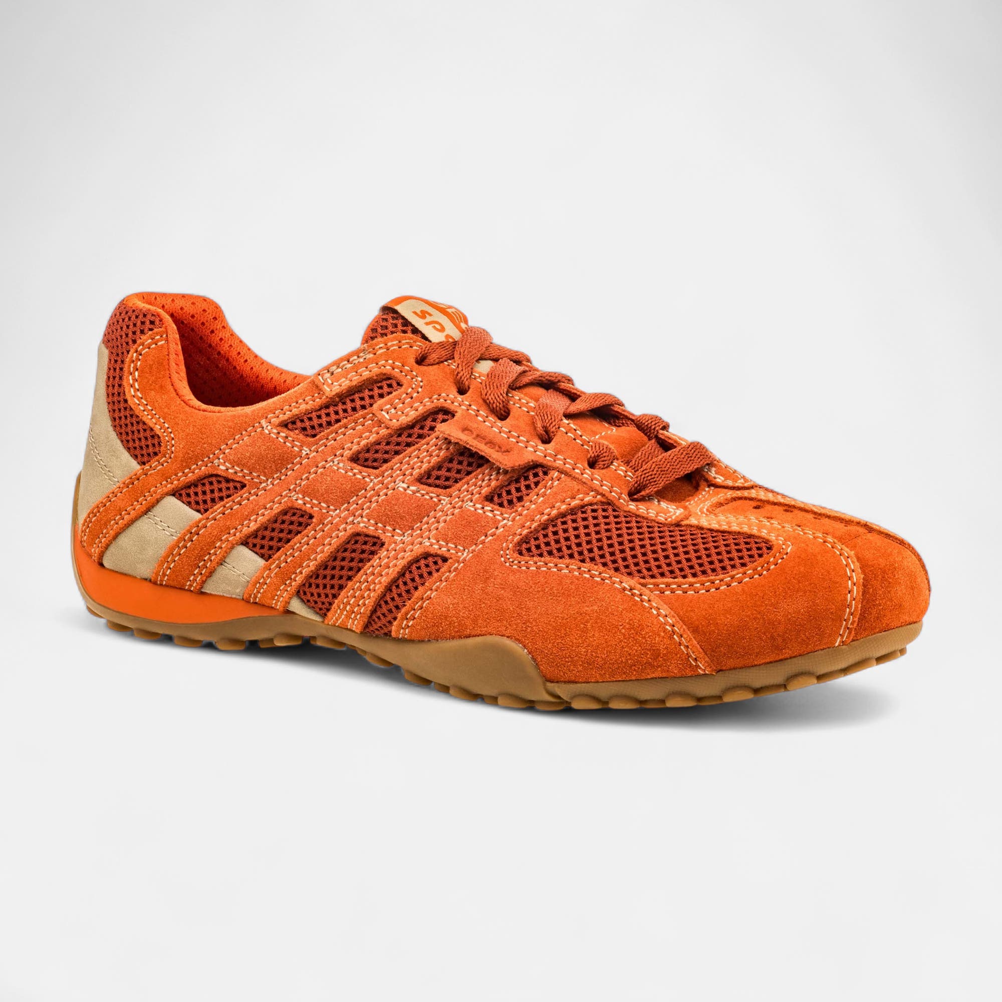 Baskets basses Homme en cuir orange