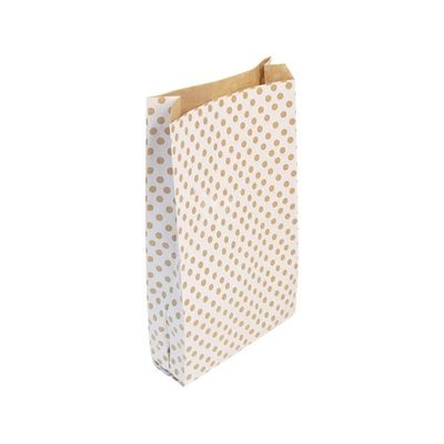 Clairefontaine - 50 Pochettes cadeau kraft - 21 cm x 7 cm x 37 cm - pois/fond blanc