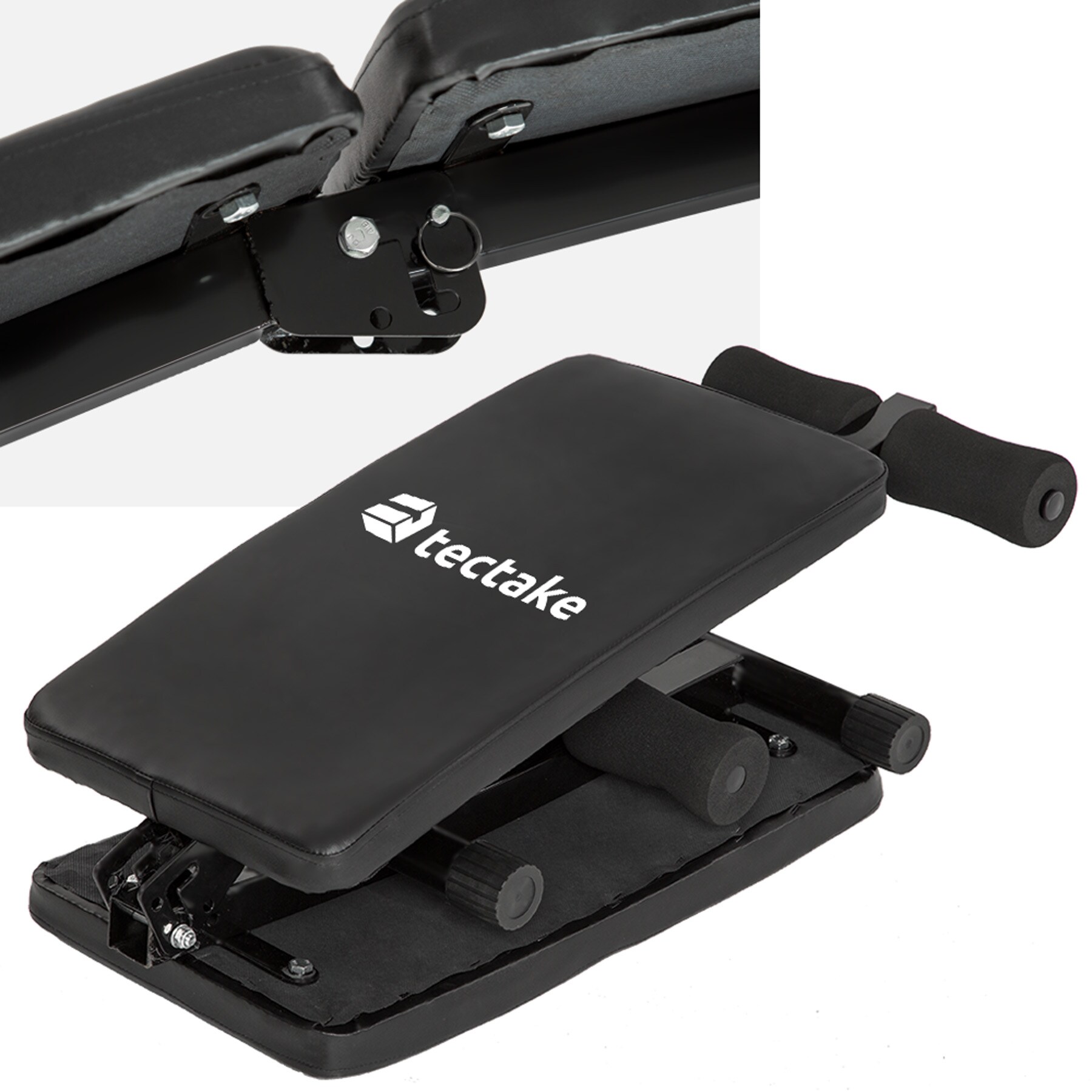 tectake® Sit-up Bank, 4-fach verstellbar, klappbar, rutschfeste Fußenden