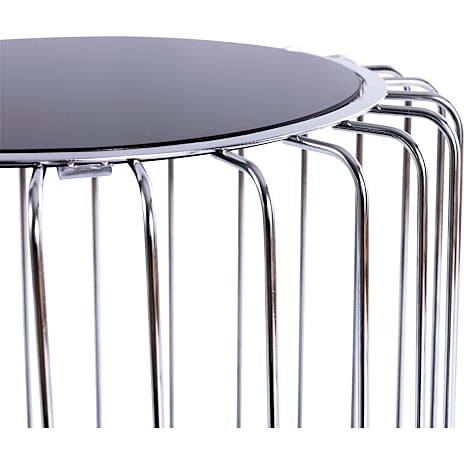 Sofia sidebord med røgfarvet glas - krom