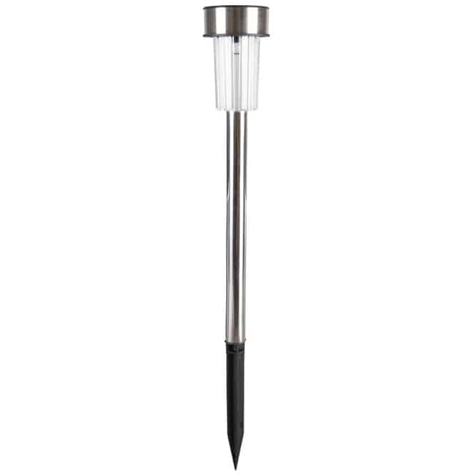 LED-Solarlampe aus Edelstahl - mit Erdspieß - ca. 36,5 cm