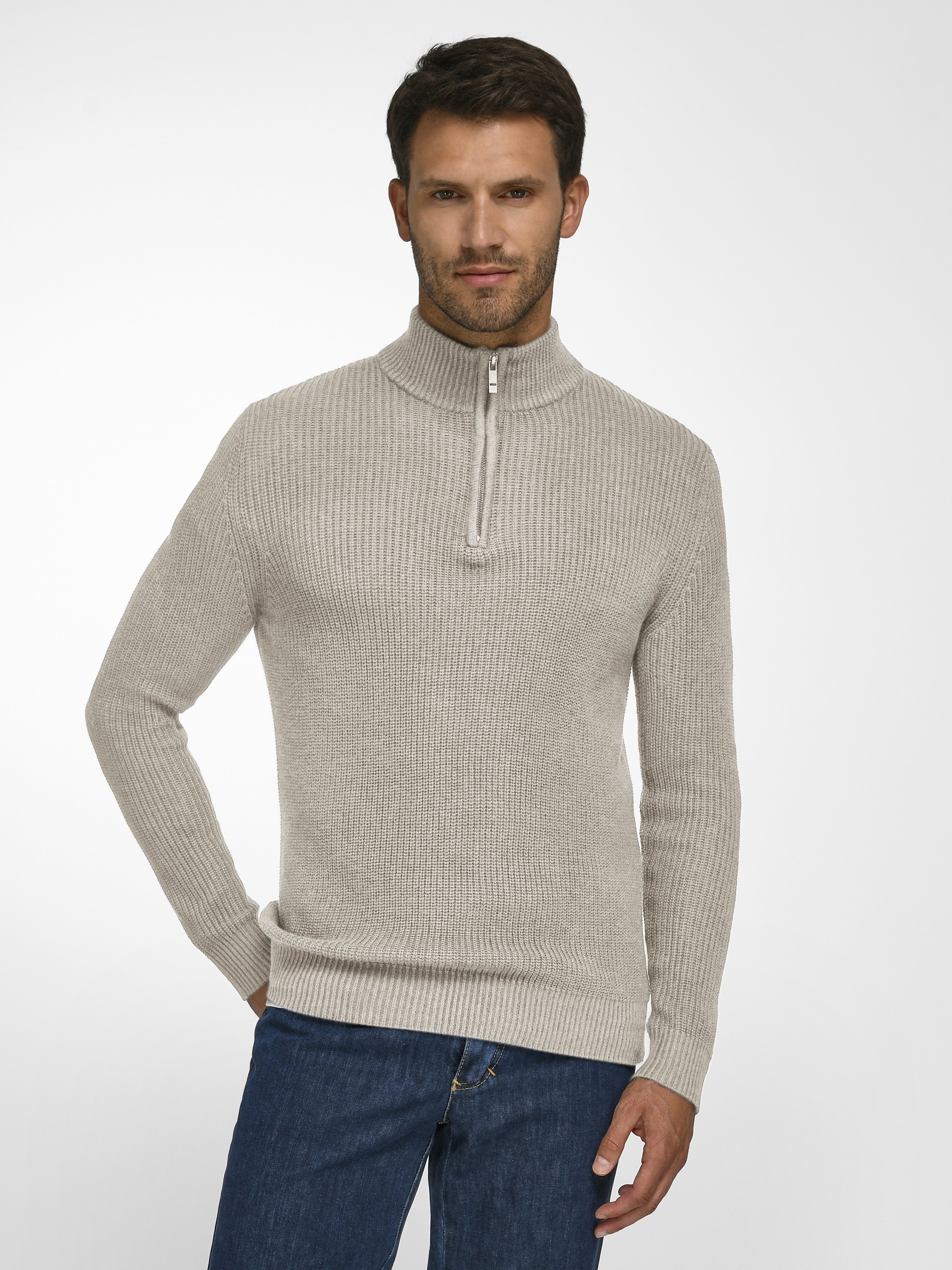 Pullover mit Stehbundkragen