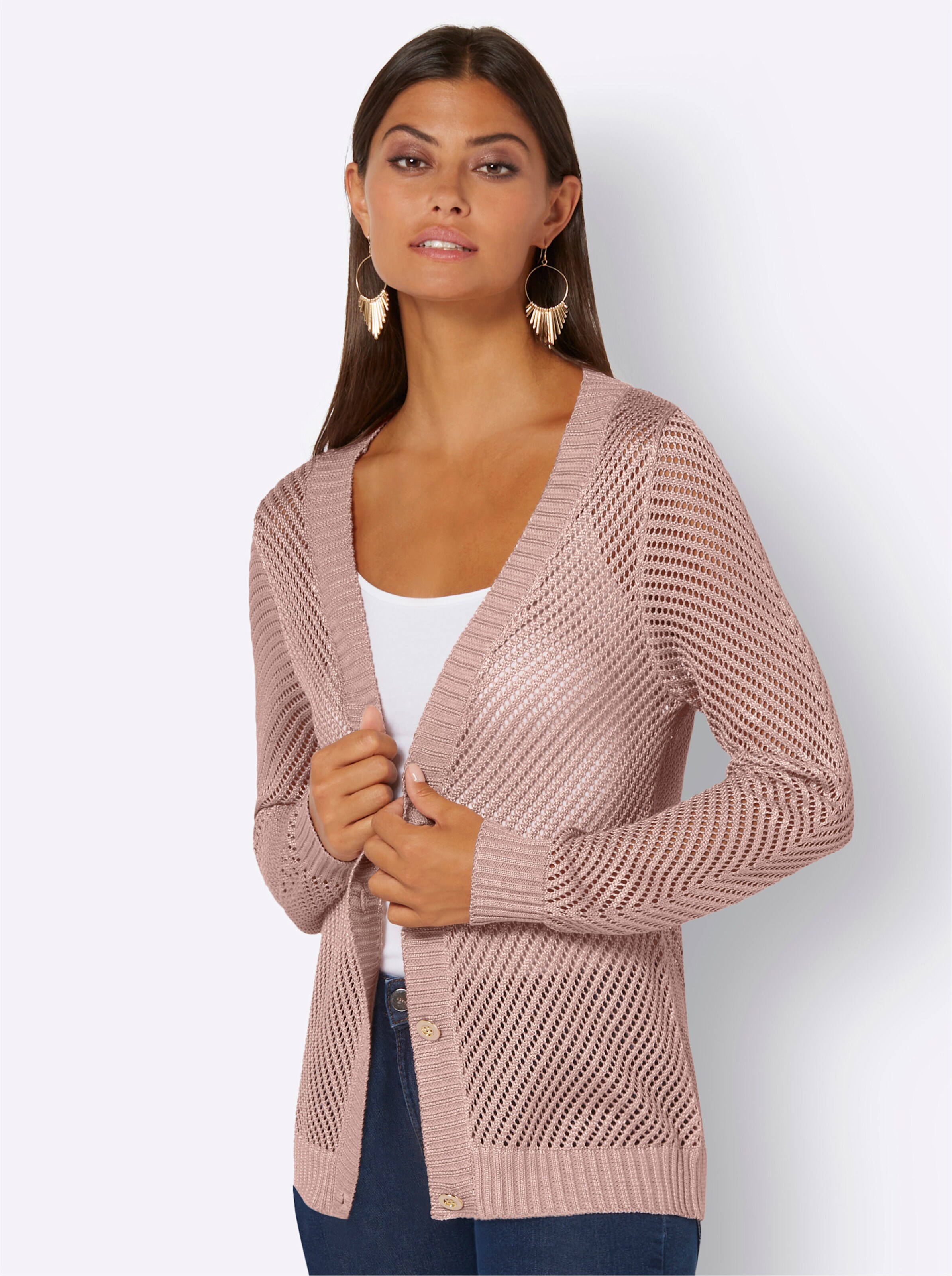 Strickjacke in puder