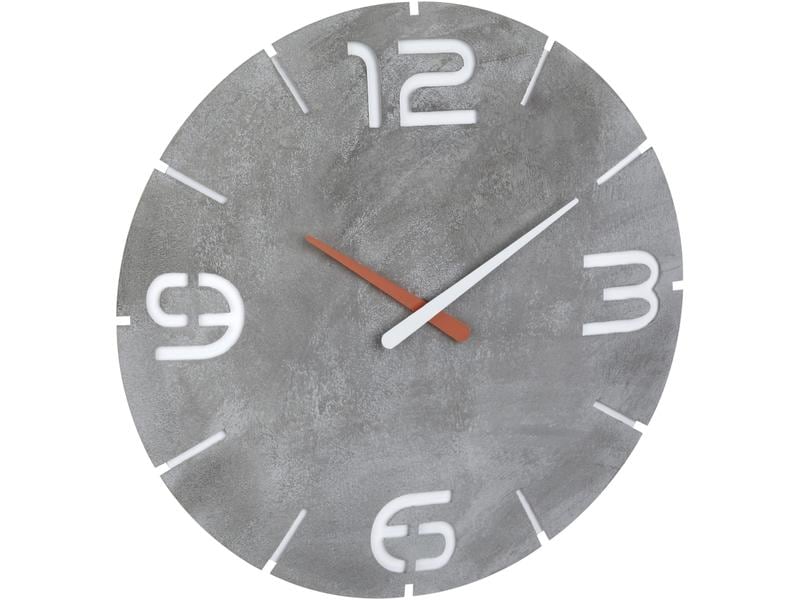 TFA Dostmann Funk-Wanduhr Contour Beton-Optik, Ø 35 cm Uhr mit Design von Mosru Mohiuddin