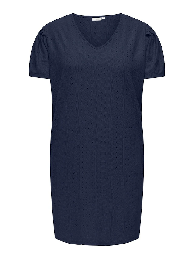 ONLY CARMAKOMA Midikleid »CARZABBI LIFE SS V-NECK BLK DRESS JRS« Sommerkleid
