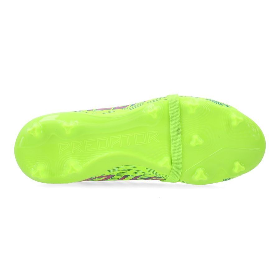 adidas Predator League Fold-over Tongue FG Mystic Victory - Lucid Lemon/Lucid Pink/Blue Fusion Enfant