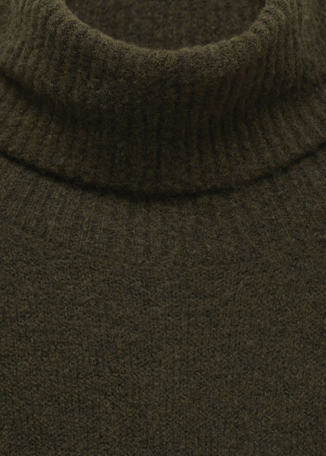 MANGO Short turtleneck knitted dress Beige - khaki