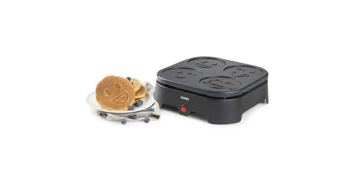 DomoPannenkoekenplaat 'Emoji party' DO8718P pannenkoekmaker  (Zwart)