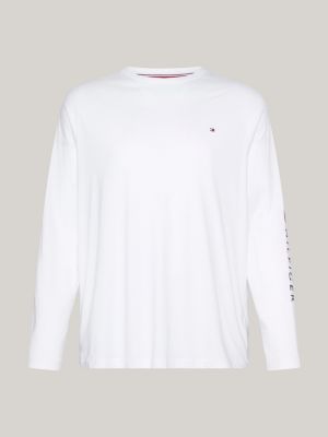 Camiseta Plus de manga comprida e corte justo com logo