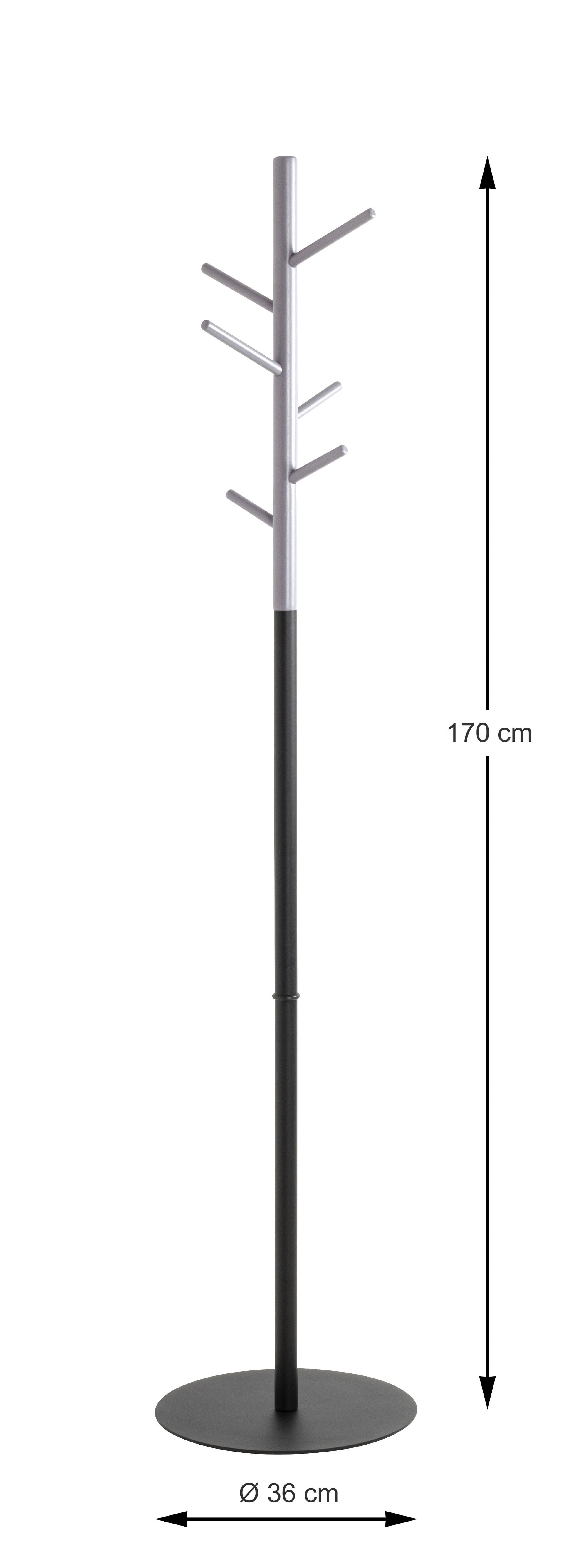 Garderobenständer 36 x 170 cm schwarz/grau