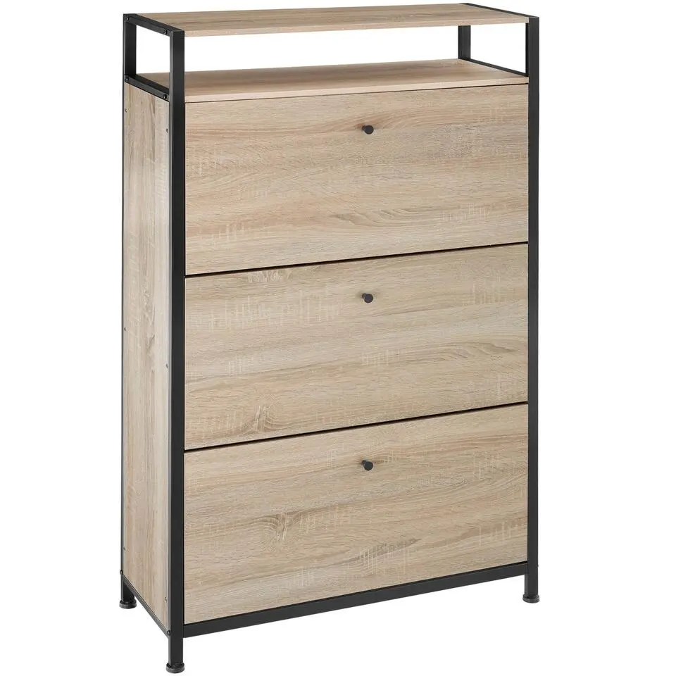 tectake Schoenenkast, Industrieel Licht Hout, Eiken Sonoma