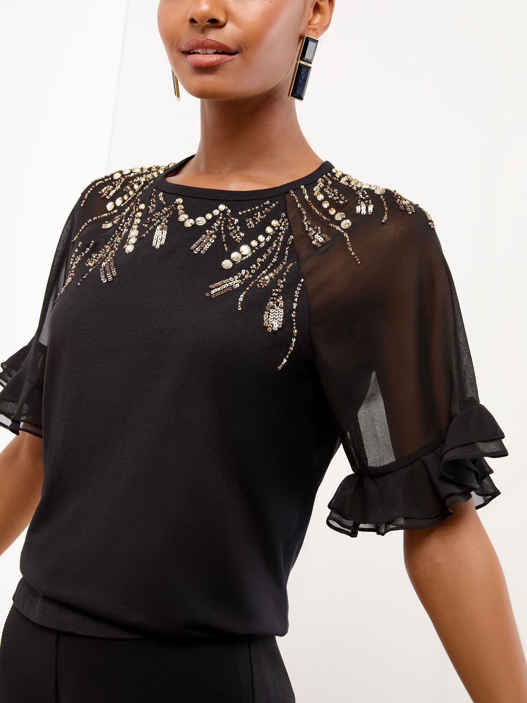 Lipsy Flutter Sleeve T-Shirt