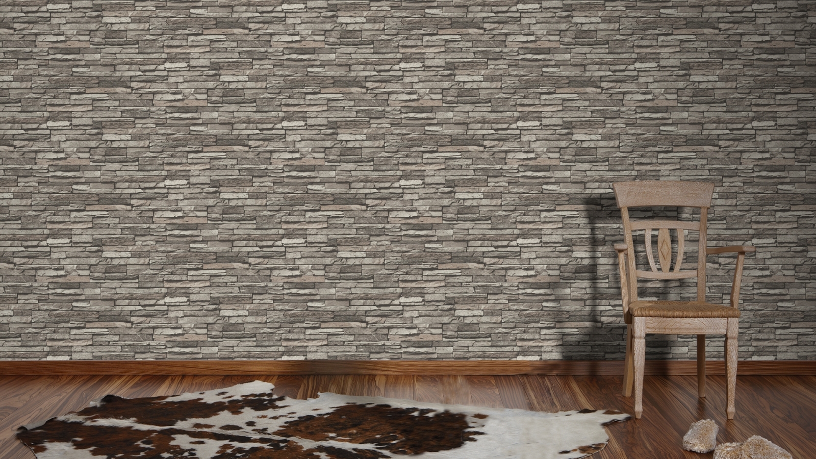 Vinyltapete BEST OF WOOD`N STONE - Steinwand - 10 Meter