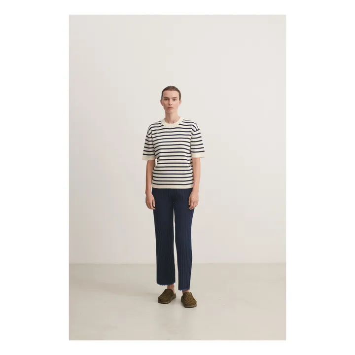 FUB T-shirt Rayé  - Collection Femme | Bleu marine - Ecru