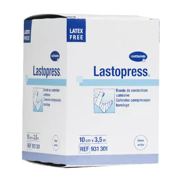 Bandagem de compressão coesiva branca Hartmann Lastopress, 10 cm x 3,5 m